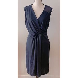 HALSTON HERITAGE Asymmetrical Sleeveless Chiffon Dress